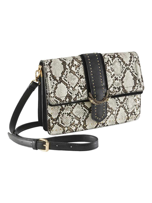 Bag with studded snake print design